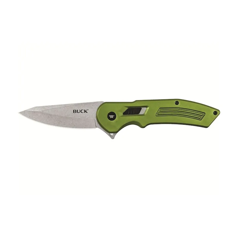 Buck Hexam Spring Assisted Knife Green Ti (3.3" SW) 0262ODS