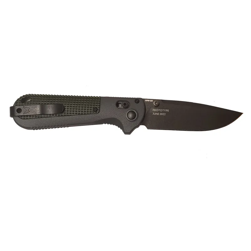 Benchmade Redoubt Overland Gray & Forest Green Drop-Point 3.55" Prototype June 2023
