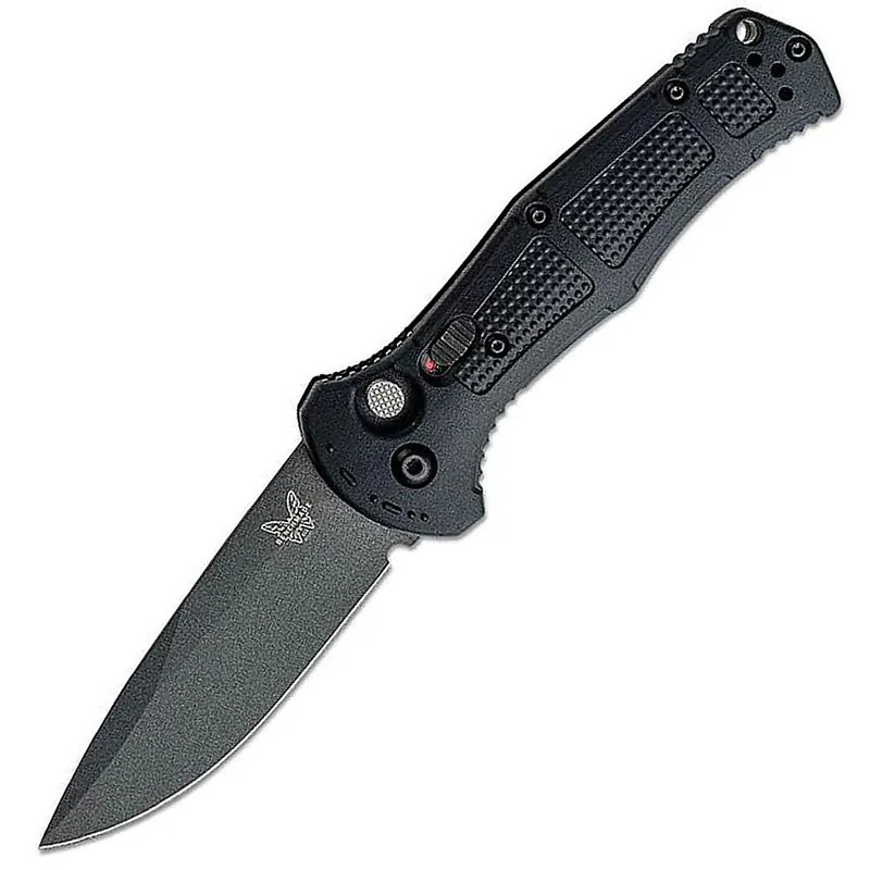 Benchmade Claymore AUTO Folding Knife 3.6" Cobalt Black Plain Blade