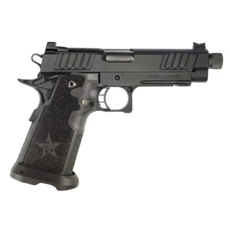Staccato P Optics Ready Aluminum 9mm G2 Tac Texture Grip 5? Threaded Barrel 17 Rnd