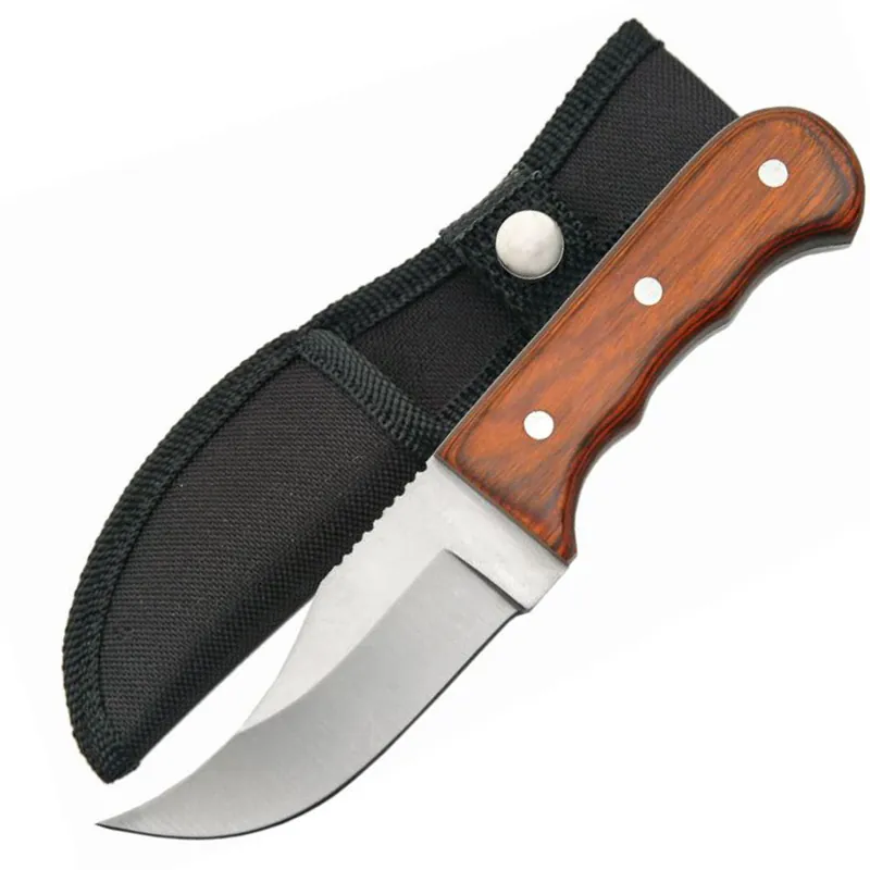 Szco 6.25" Brown Short Skinner Fixed Pakkawood Handle