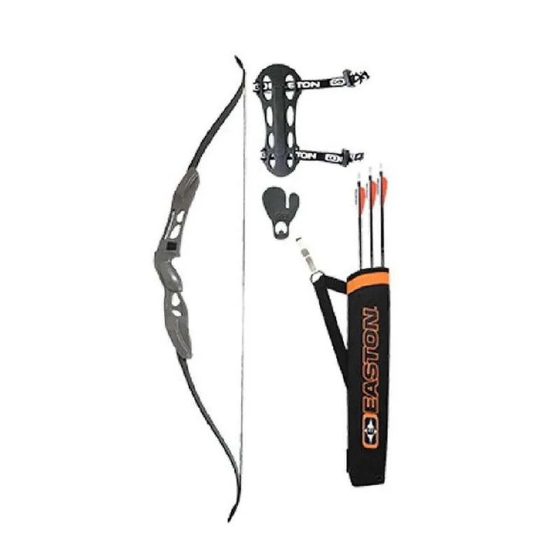 Easton Youth Boys Recurve Beginner Set Bow Arrows Quiver Black 321925