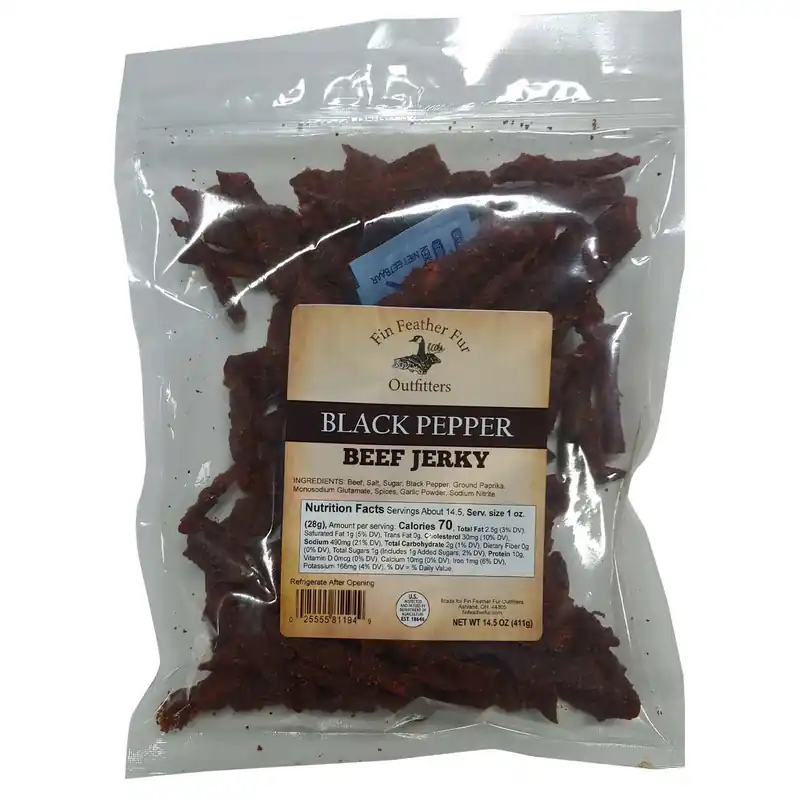 Fin Feather Fur Outfitters Black Pepper Beef Jerky14.5 Oz