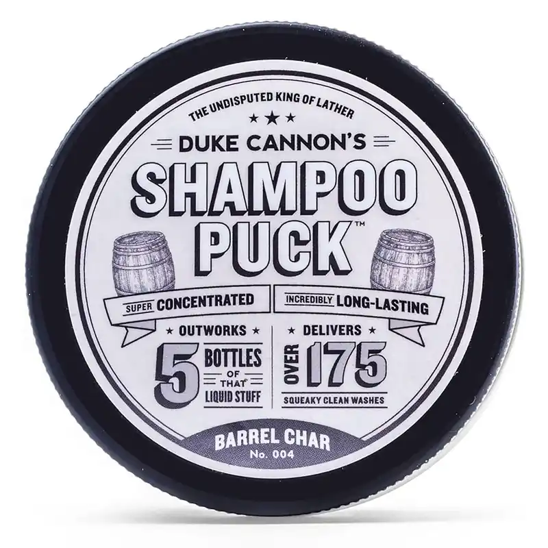 Duke Cannon Supply Co. Men‘s Shampoo Puck, 4.5oz - Barrel Char No. 004 / Over 175 Washes/Sulfate-free