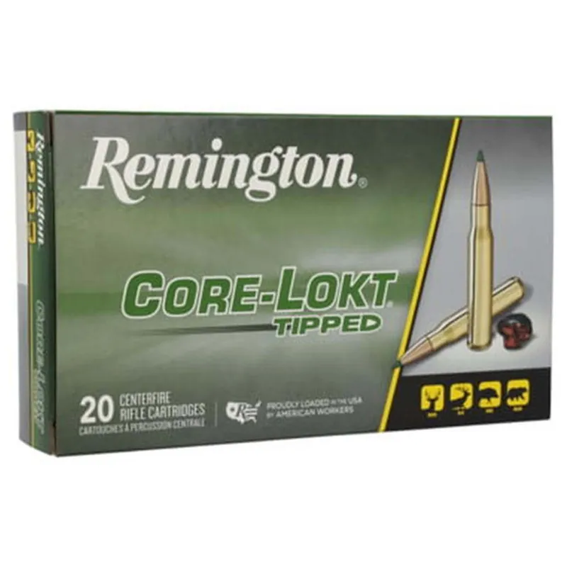 Remington 6.5 Creedmoor 129 Grains Core-Lokt Tipped Brass Cased Centerfire Rifle Ammo 20 Rounds