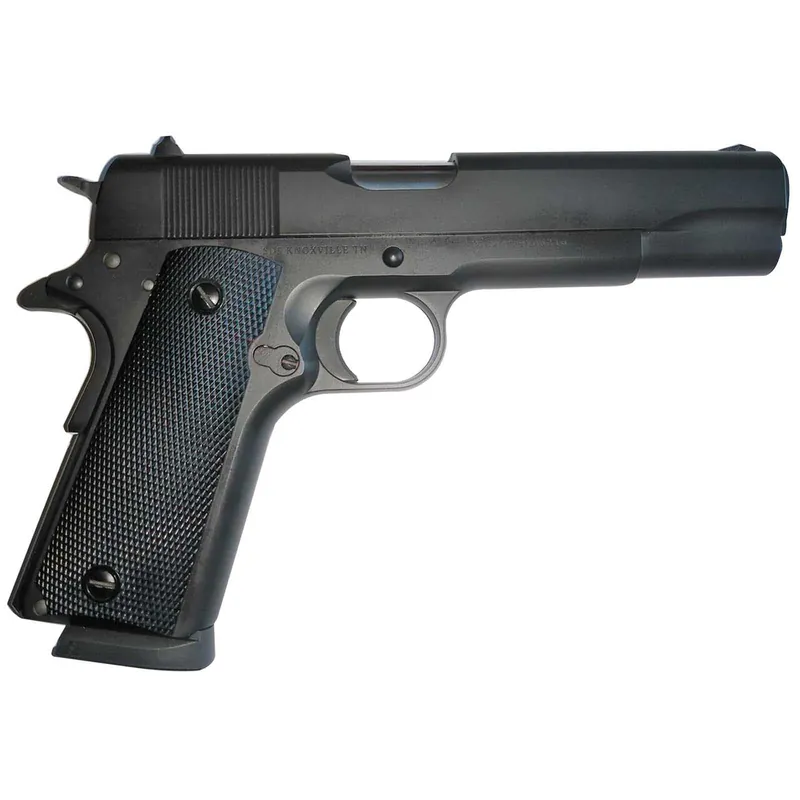 SDS Imports 1911 A1 Service 45 ACP 5" 8+1 Black Cerakote Black Cerakote Steel Slide Black Polymer Grip