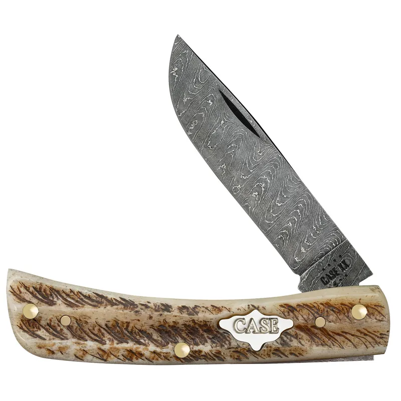 Case XX Sodbuster Jr 77461 Damascus Vintage Bone 2 7/8" Skinner