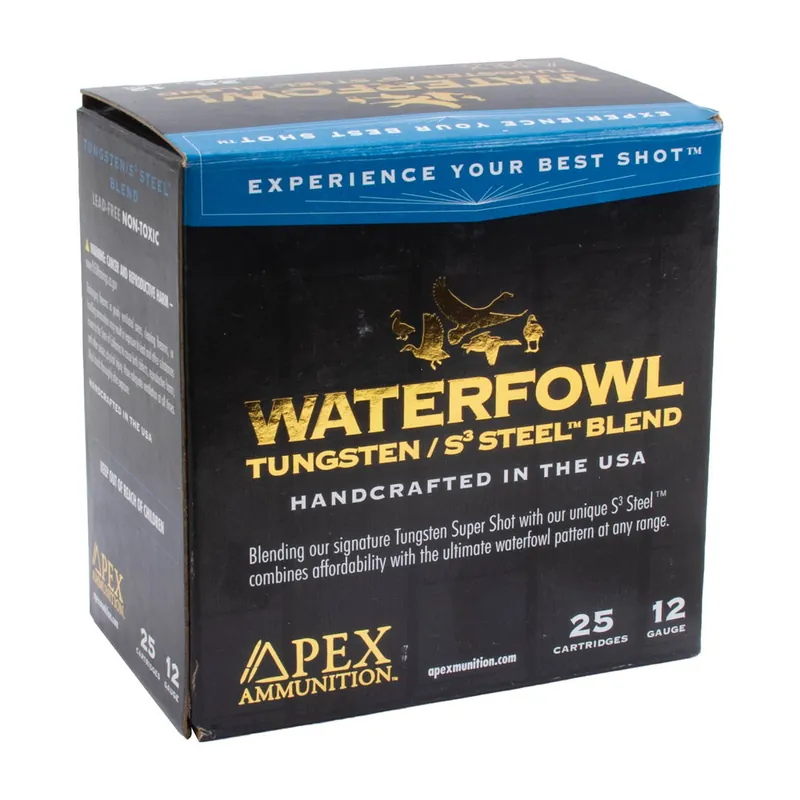 Apex Ammunition Waterfowl 12ga 3" 1-1/4oz. 2 Steel / 7.5 TSS Shot 25 Rounds