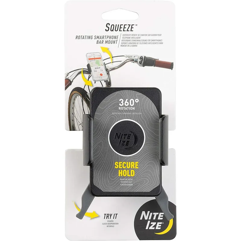 Nite Ize Squeeze Rotating Smartphone Bar Mount, Universal Bike Phone Holder