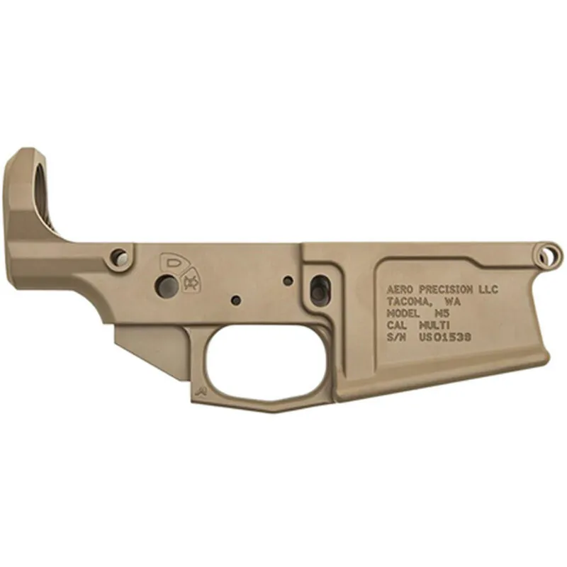 AERO AR 308 M5 Stripped Lower Receiver Set .308 Win/7.62 NATO Aluminum FDE Rounds