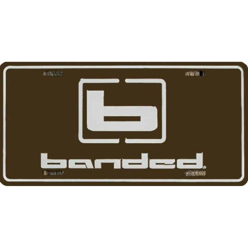 Banded Auminum License Plate Brown
