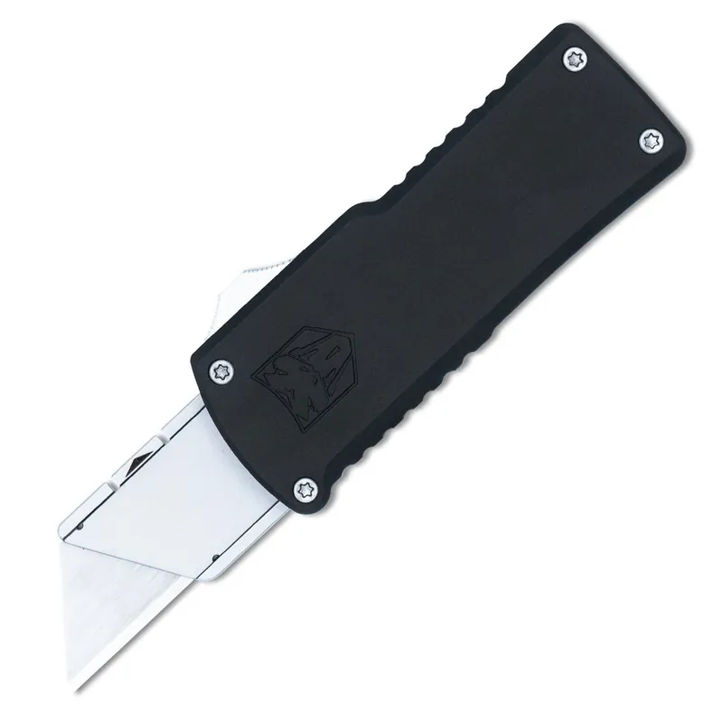 Cobratech OTF Utility Knife 3.3" Dual Action OTF Black
