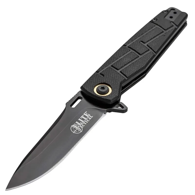Master Cutlery Elite Tactical Spring Assisted Folding 3.5" Black
