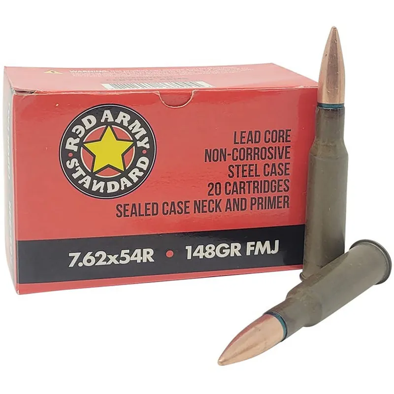 Red Army Standard 7.62X54R 148 Grain Fmj Steel Case 20 Rounds