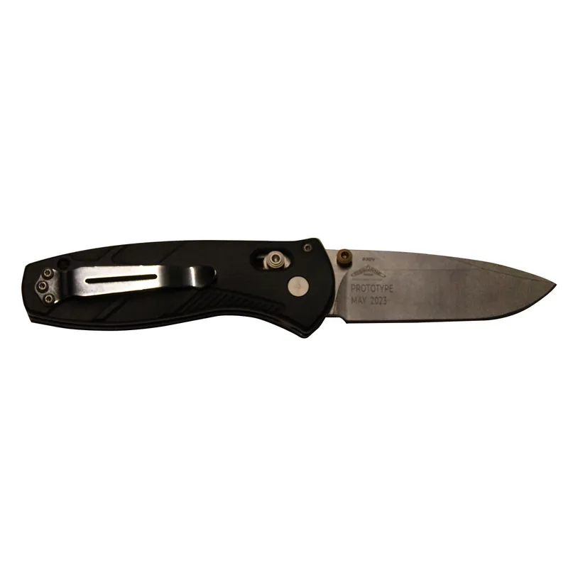 Benchmade Mini Barrage Blue Silver Drop-Point Canyon Richlite 2.91" Prototype 2023