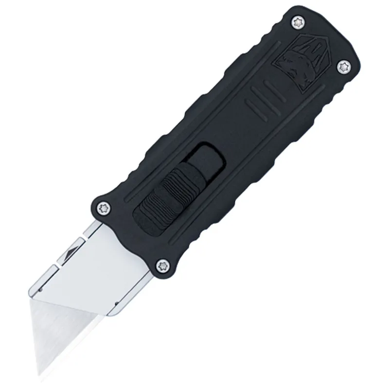 CobraTec Side Button OTF 1.75" Black/Silver Utility Knife