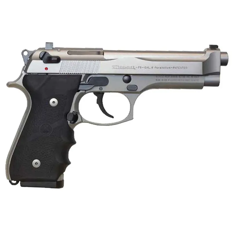 Beretta 92FS Brigadier Inox 9mm 4.9" Polymer Grips Stainless Finish 15 Rds