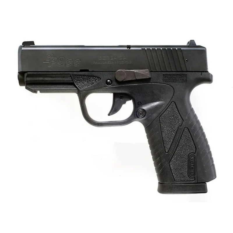 Bersa BP9CC DAO 9mm, 3.3" Barrel, 3-Dot Sights, Matte Black, 8rd