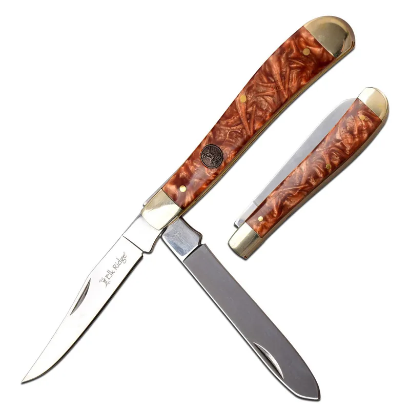 Elk Ridge - Trapline- Folding Knife (Clamshell) Brown 3"