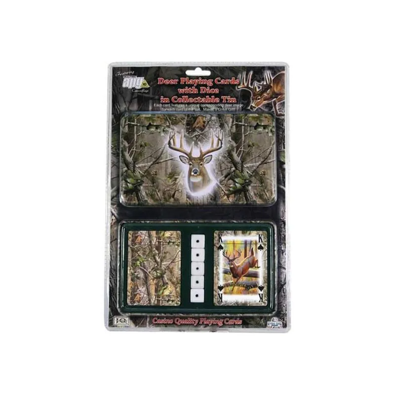 River‘s Edge Products Realtree Deer Playing Card With Dice Tin 2 Pack