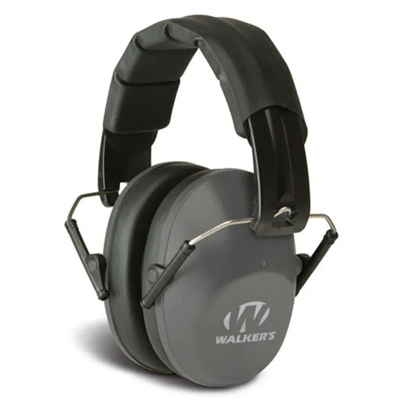 Walkers Pro Low Profile Folding Muff Passive Over Ear Hearing Protection Gray