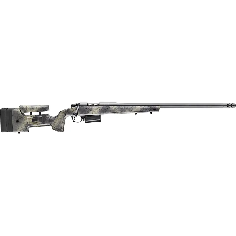 Bergara Rifles B14LM3613 B-14 Wilderness HMR 7mm PRC 5+1 24" Threaded, Sniper Gray Cerakote Barrel/Rec, Adj. SoftTouch Woodland Camo Stock with Mini-Chassis, Omni Muzzle Brake