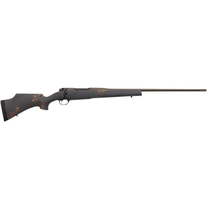 Weatherby MCU03N280AR6B Mark V Camilla Ultra Lightweight Compact 280 Ackley Improved 4+1 24" Barrel, Midnight Bronze Cerakote Metal Finish, Black with Smoke/Gold Sponge Accents Monte Carlo Stock