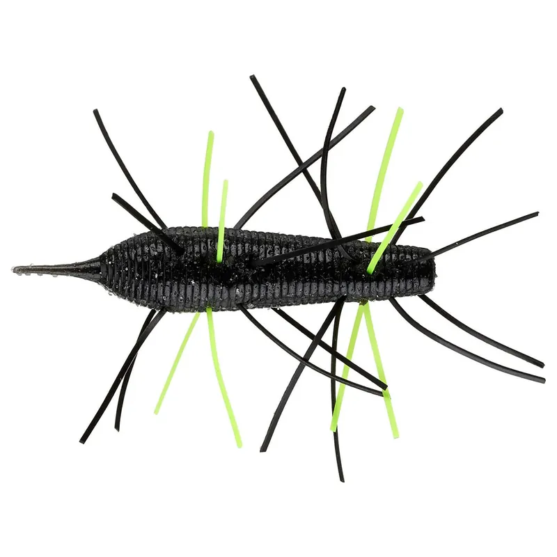 Geecrack Imo Kemushi Stick Worm 2.36" 4 Pack Black/Chart