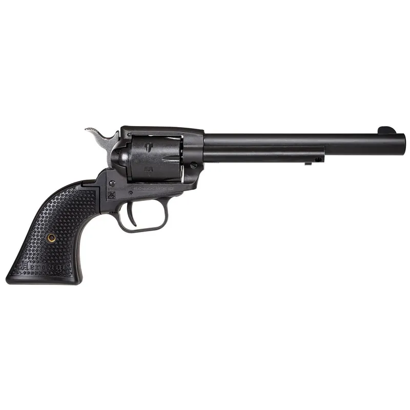 Heritage Mfg SRR22BS6PG Rough Rider 22 LR 6 Shot, 6.50" Black Satin Steel Barrel, Frame & Cylinder, Black Star Polymer Grip, Manual Thumb Safety, Exposed Hammer