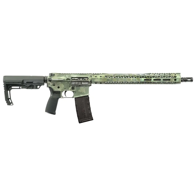 Black Rain Ordnance Spec15 5.56x45mm NATO 16" 30+1, Jungle Camo Cerakote, Black MFT Minimalist Stock & Grip