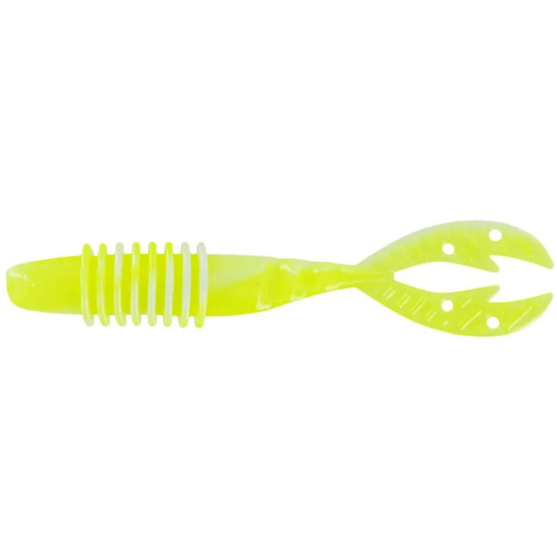 Big Bite Baits Kamikaze Swimon - 7 Pack 3.75" Chartreuse White Swirl