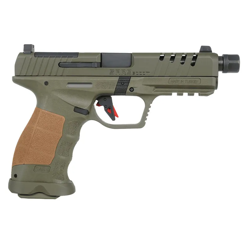 SAR USA SAR9SOCOMOD10 SAR9 SOCOM 9mm 10+1 5.20" Steel Slide OD Green Polymer Grip
