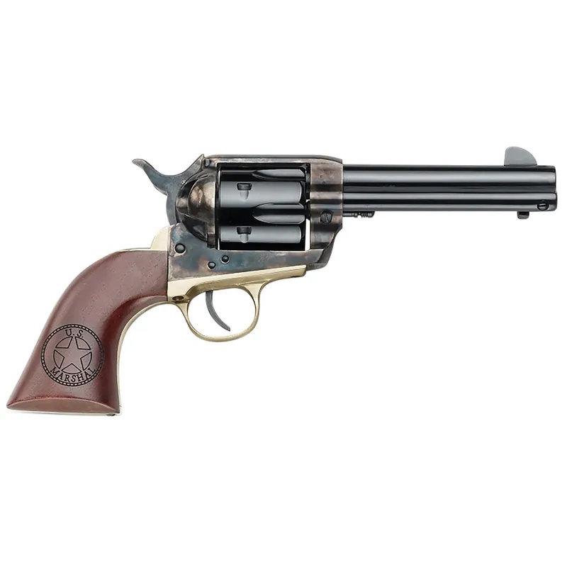 Pietta HF357CHBR434NMUS 1873 Great Western II U.S. Marshal 357 Mag 6rd 4.75" Blued Steel Barrel & Cylinder, Color Case Hardened Steel Frame, Walnut w/Engraved US Marshal‘s Badge Grip, Exposed Hammer