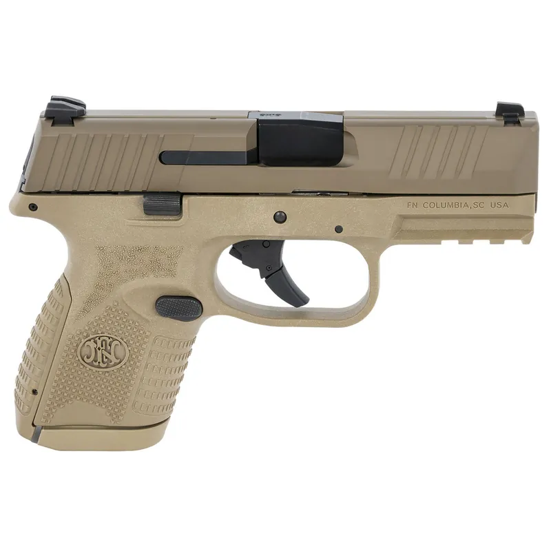 FN 66100819 509 Compact 9mm Luger 3.70" Barrel 10+1, Flat Dark Earth Polymer Frame With Mounting Rail, Flat Dark Earth Stainless Steel Slide, No Manual Safety