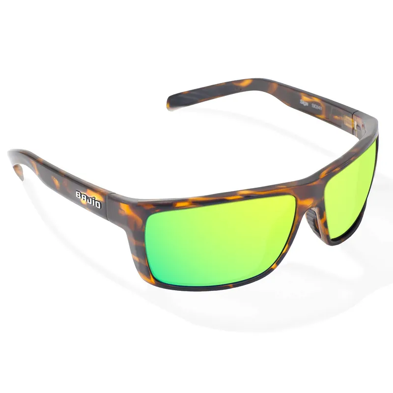 Bajio Sigs Sunglasses Brown Tortoise Gloss frame / Green Mirror Glass Lens