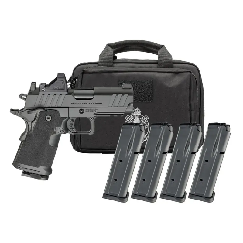 Springfield 1911 DS Prodigy 3.5? Barrel Compact AOS 9mm (4) 15-Round Magazines Gear Pac