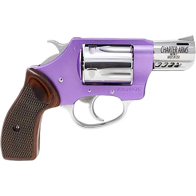 Charter Arms 53804 Off Duty Coyote 380 ACP 5rd 2" High Polished Ported Barrel & Cylinder, Lavender Aluminum Frame, Rosewood Checkered Grip, Standard Hammer