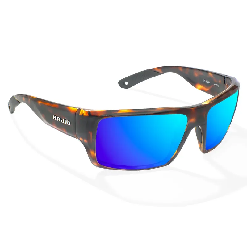 Bajio Nato Sunglasses Dark Tortoise Gloss Frame / Blue Polycarbonate Lens