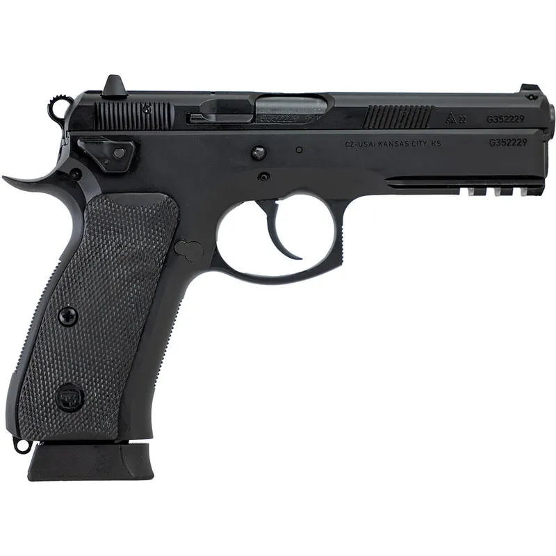 CZ-USA 89353 CZ 75 SP-01 Tactical 9mm Luger 19+1 4.60" Black Nitride Steel Barrel, Black Serrated Steel Slide, Black Polycoat Steel Frame w/Beavertail & Picatinny Rail, Black Polymer Grip