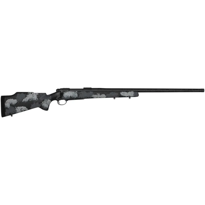 Nosler 44148 M48 Long-Range Carbon 28 Nosler 3+1 26" Carbon Fiber Wrapped Barrel, Sniper Gray Cerakote Metal Finish, Elite Midnight Camo Manners MCS-T Elite Tac Stock