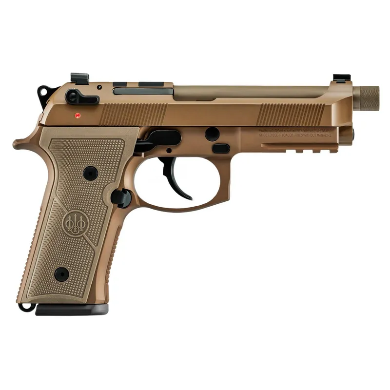 Beretta USA JS92QM9A4M15 M9A4 Centurion 9mm Luger 4.80" Barrel 15+1, Flat Dark Earth Cerakote Polymer Frame, Serrated Steel Optic Cut Slide, Polymer Grip & Decocker Only Safety