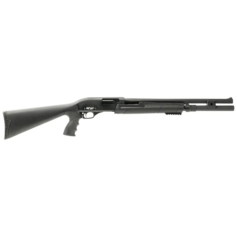 Gforce Arms GF2P12 GF2P 12 Gauge Pump 3" Chamber 7+1 20" Fixed Cylinder Bore, Black, 5rd Shell Carrier Stock, Rubber Pistol Grip, Blade Sight, 3rd Shell Holder on Rec