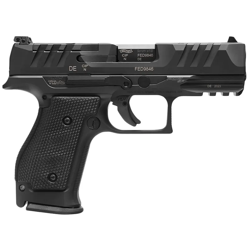 Walther Arms 2872111 PDP Steel Frame 9mm Luger 15+1 4" Black Steel Barrel, Matte Black Tenifer Optic Ready/Serrated Steel Slide, Black Steel Frame w/Picatinny Rail, Textured Wraparound Grip