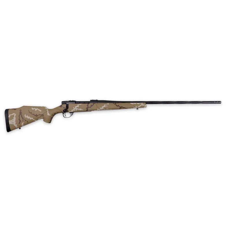 Weatherby VHH270NR6B Vanguard Outfitter 270 Win 5+1 24" Threaded/Spiral Fluted, Graphite Black Barrel/Rec, Tan with Brown & White Sponge Synthetic Stock, Accubrake Muzzle Brake, Adj. Trigger