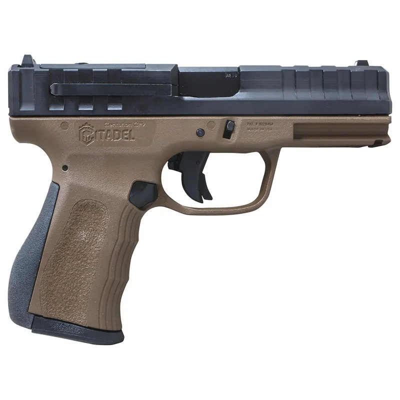 Citadel CITCP9BNZ Centurion CP9 Compact Frame 9mm Luger 14+1, 4" Black Steel Barrel, Black Optic Ready/Serrated Steel Slide, Bronze Polymer Frame & Grip