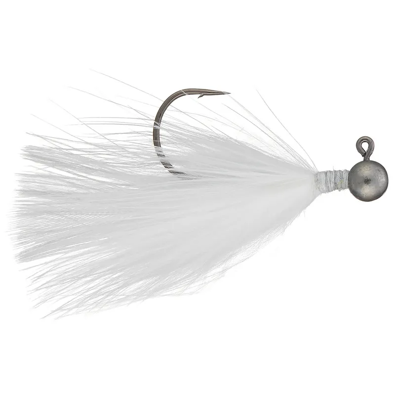 Queen Tackle L.S. Tungsten Ping Hair Jig 2pk White 1/4 Oz