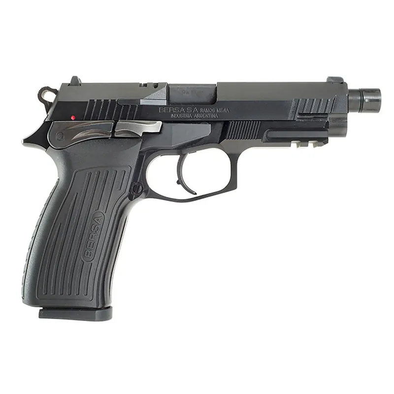 Bersa TPR9MX TPRX Full Size Frame 9mm Luger 17+1, 4.25" Black Steel Threaded Barrel, Matte Black Serrated Steel Slide & Aluminum Frame w/Picatinny Rail, Ambidextrous