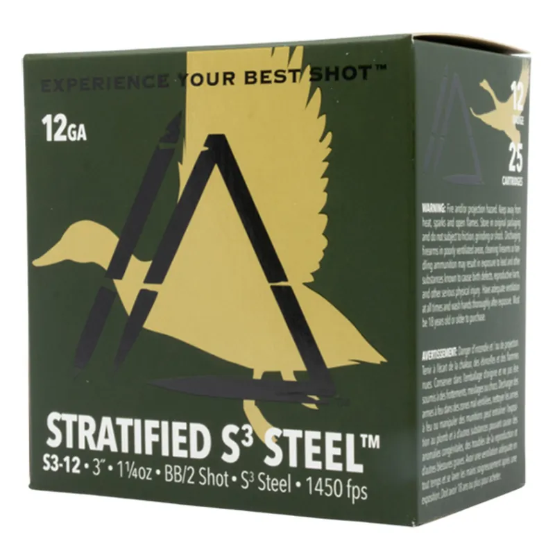Apex Stratified Series 1450fps 12 Gauge 3" 1-1/4oz BB and 2 Blended Steel Shot 25 Rounds