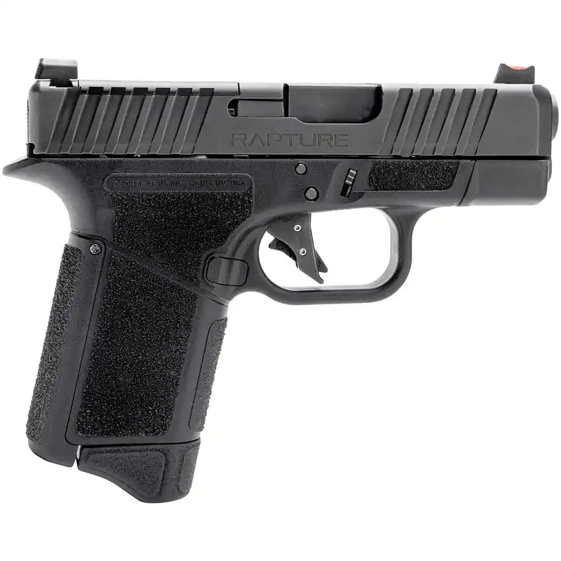 Gforce Arms GF932512 Rapture Sub-Compact 9mm Luger 12+1 3.25" Black Steel Barrel, Black Optic Cut/Serrated Slide, Polymer Frame, Black Textured Grip