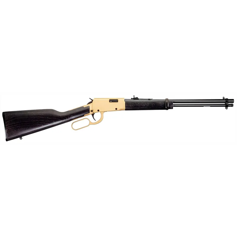 Rossi RL22181WD-GLD2 Rio Bravo 22 LR 15+1 18" Polished Black Barrel, Gold Finish Rec, Black Hardwood Stock